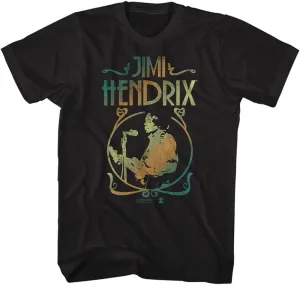 Jimi Hendrix Musician Jimi Hendrix Playing Guitar Concert Image Adult Graphic T-Shirts Vintage Style Graphic Tees