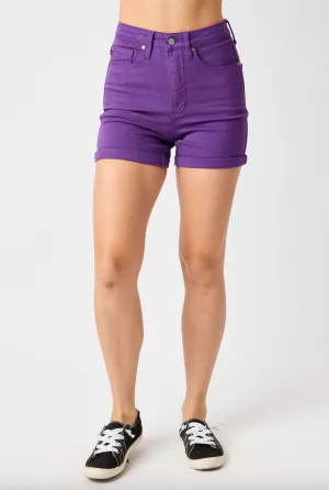 Judy Blue Purple High Waist Tummy Control Shorts