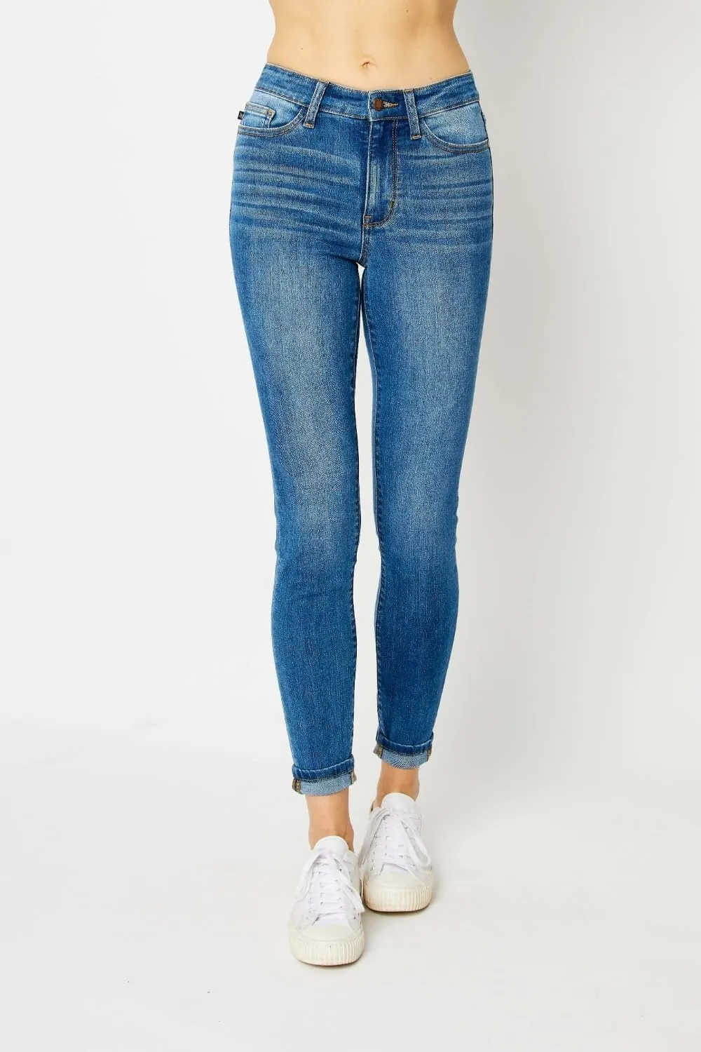 Judy Blue Women's Cuffed Hem Skinny Jeans
