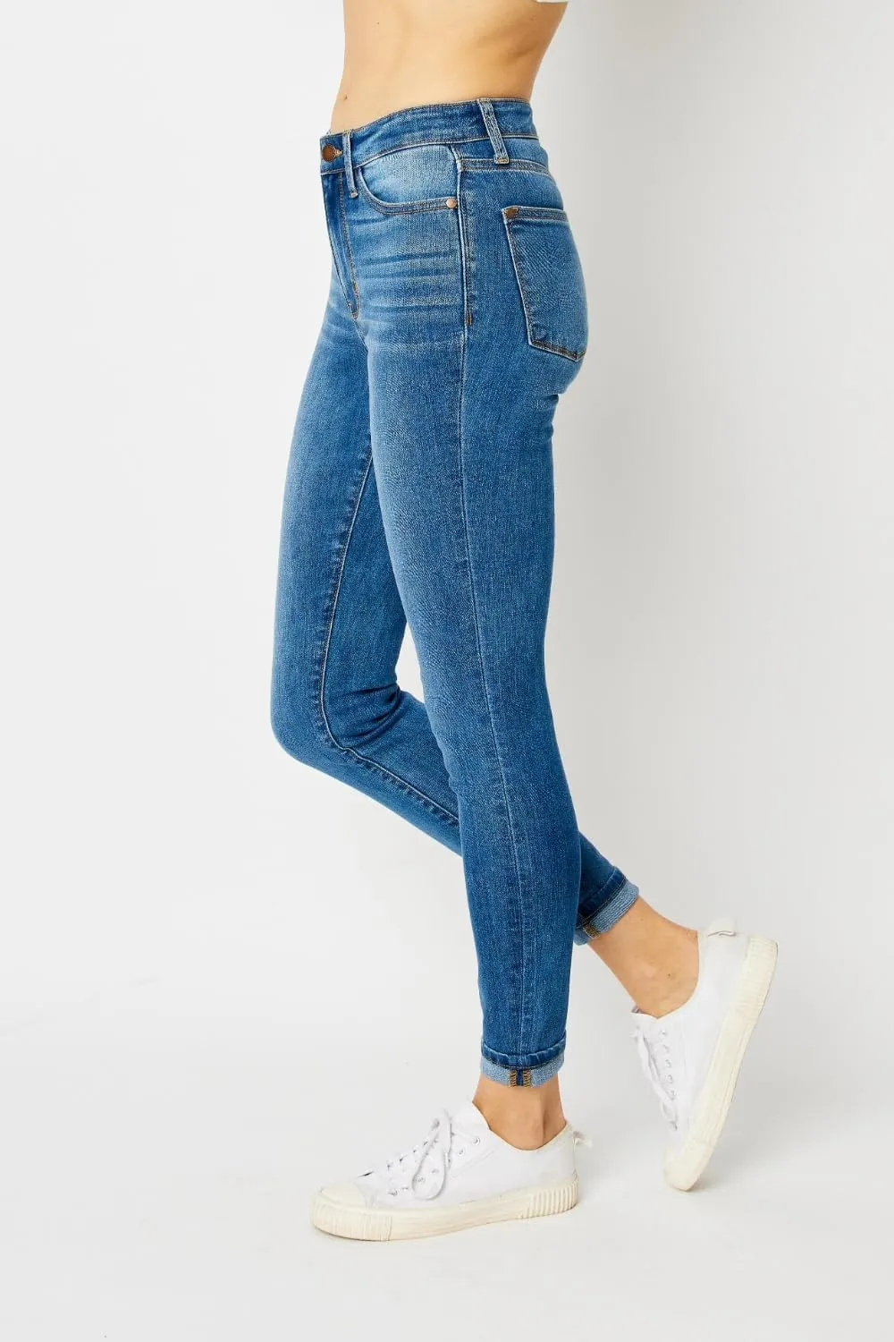 Judy Blue Women's Cuffed Hem Skinny Jeans