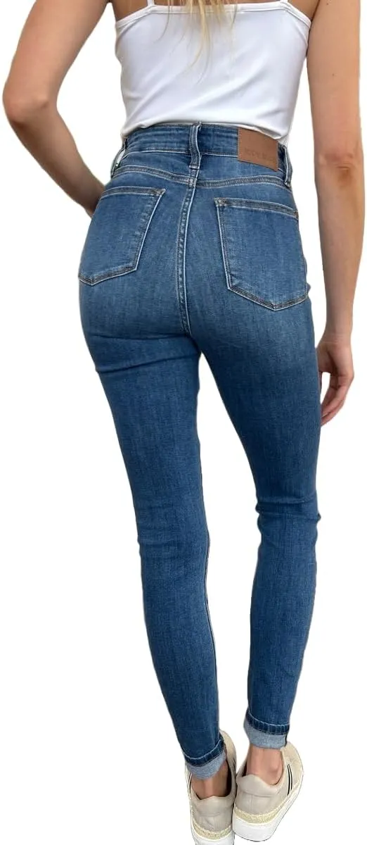 Judy Blue Women's Cuffed Hem Skinny Jeans