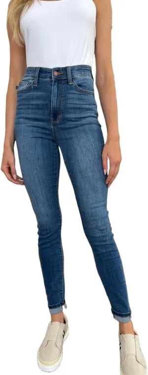 Judy Blue Women's Cuffed Hem Skinny Jeans