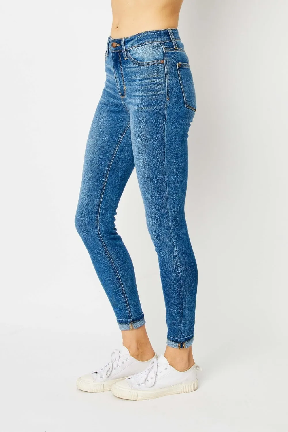 Judy Blue Women's Cuffed Hem Skinny Jeans