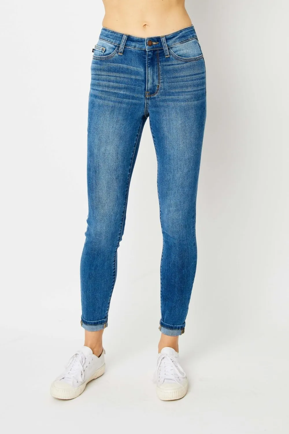 Judy Blue Women's Cuffed Hem Skinny Jeans