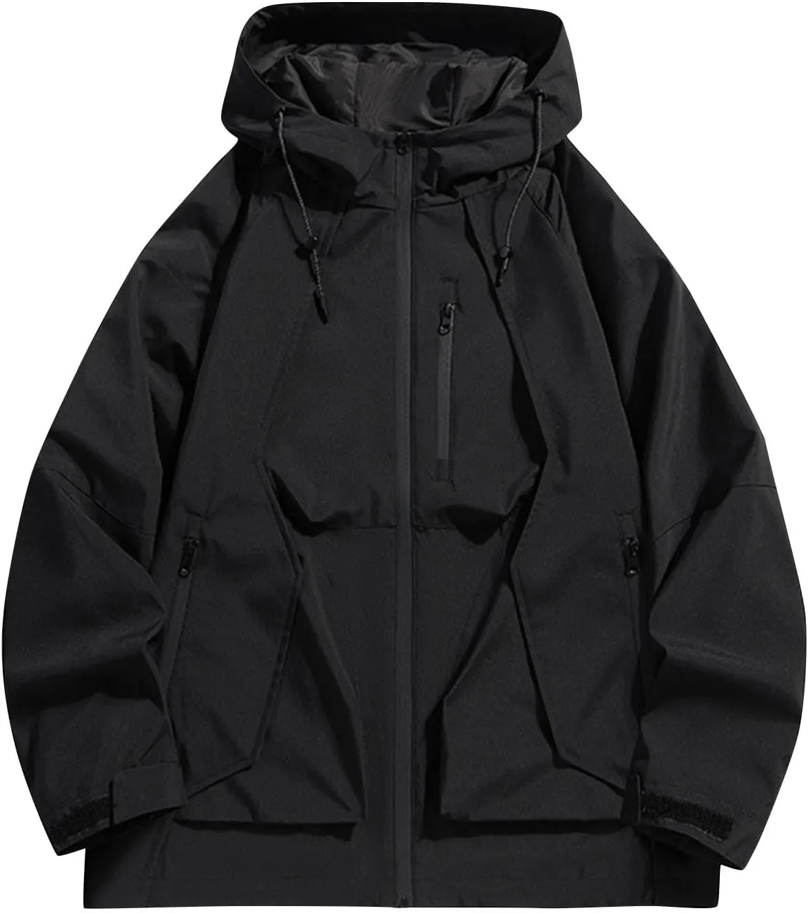 Juejuezi Men's Lightweight Softshell Jacket Hooded Waterproof Winter Hiking Windbreaker Breathable Windproof Coat