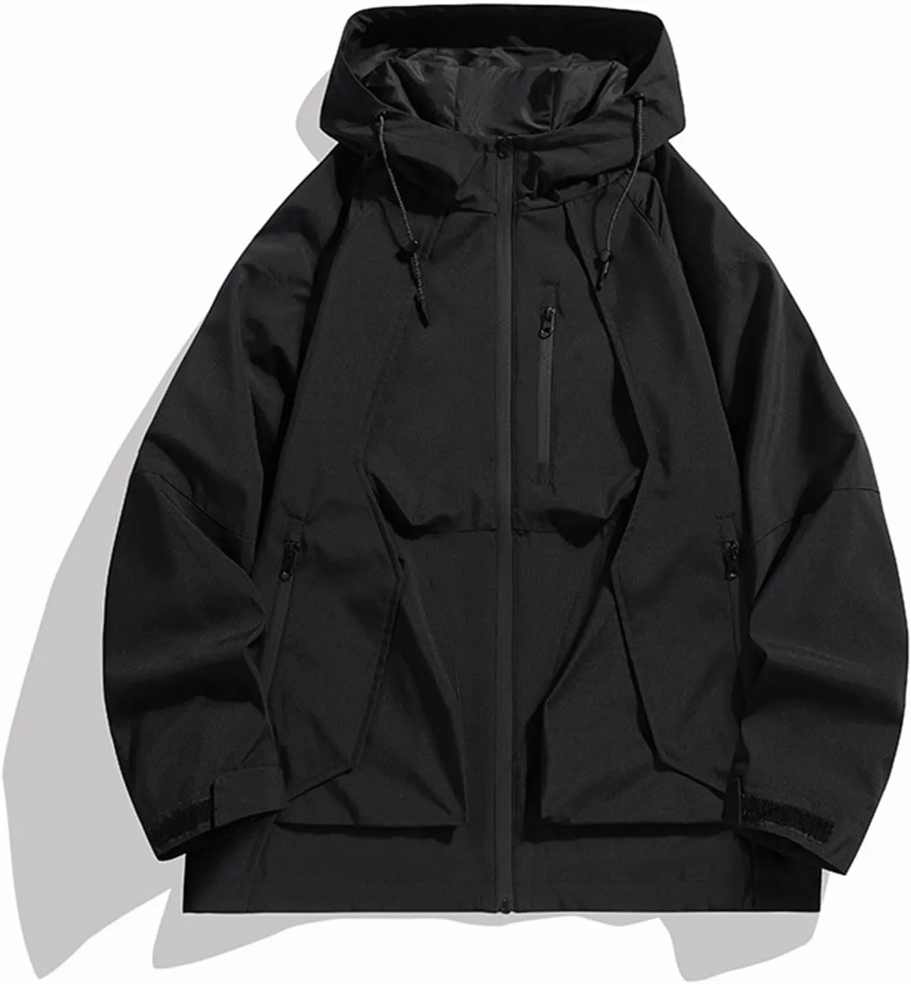 Juejuezi Men's Lightweight Softshell Jacket Hooded Waterproof Winter Hiking Windbreaker Breathable Windproof Coat