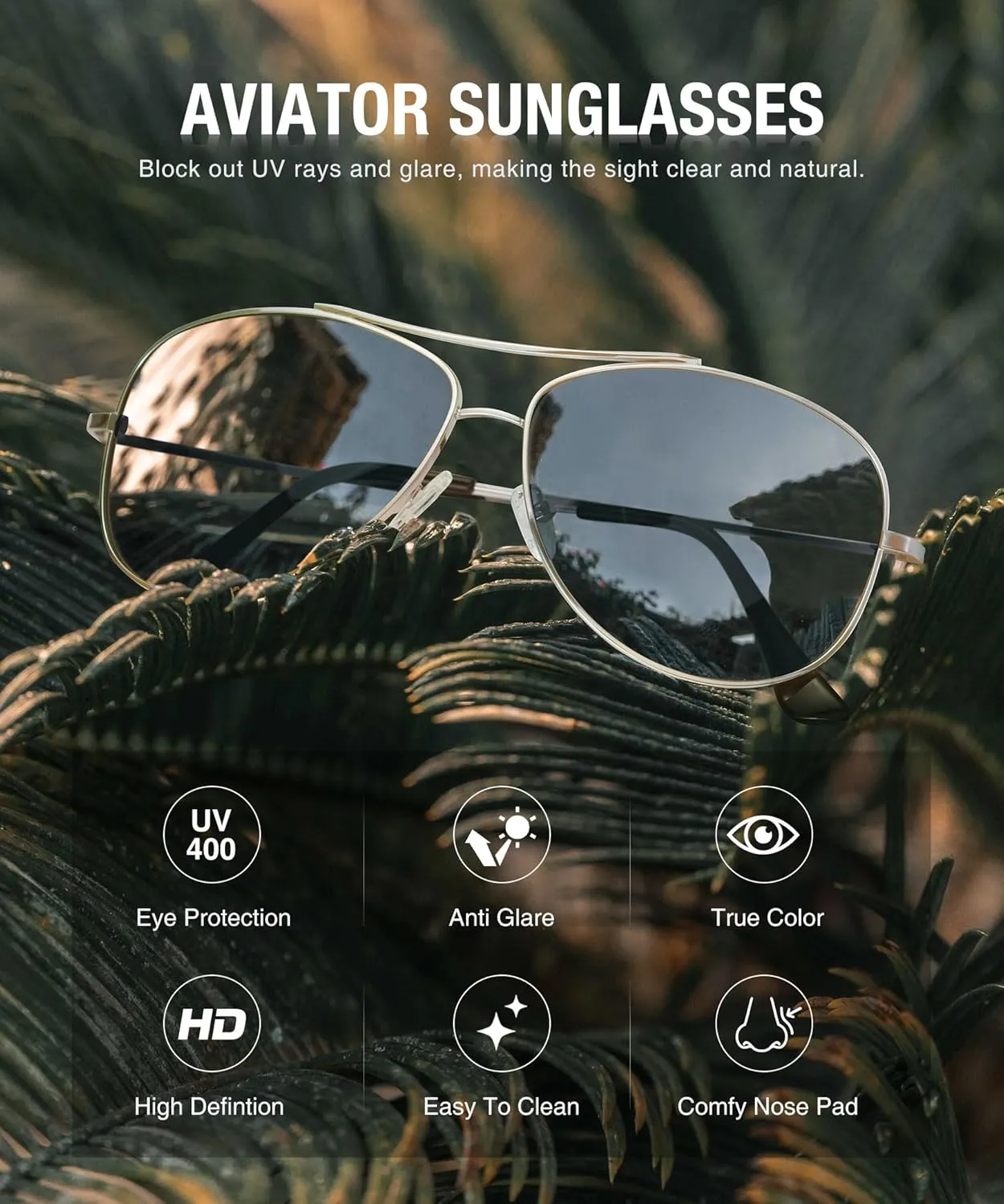 KALIYADI Polarized Aviator-Sunglasses-for-Men Women Mens-Sunglasses: Lightweight Polit Sun Glasses Upgraded UV400 for Driving
