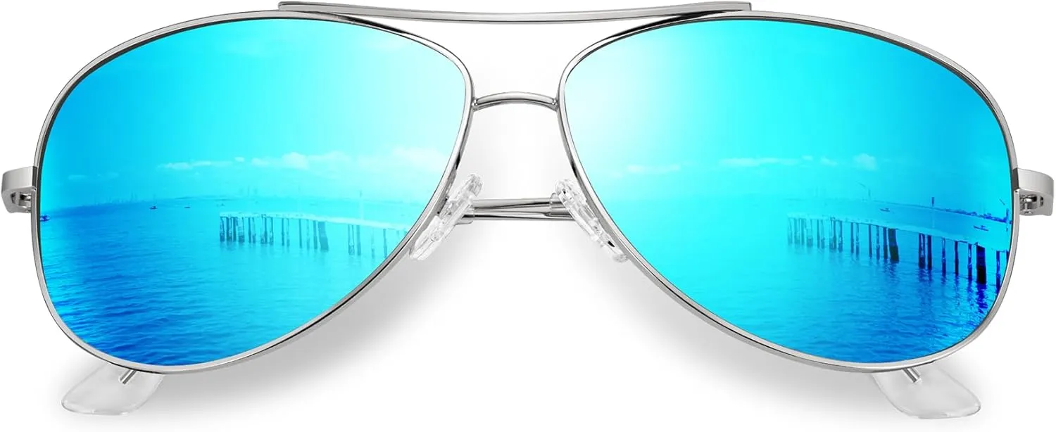 KALIYADI Polarized Aviator-Sunglasses-for-Men Women Mens-Sunglasses: Lightweight Polit Sun Glasses Upgraded UV400 for Driving