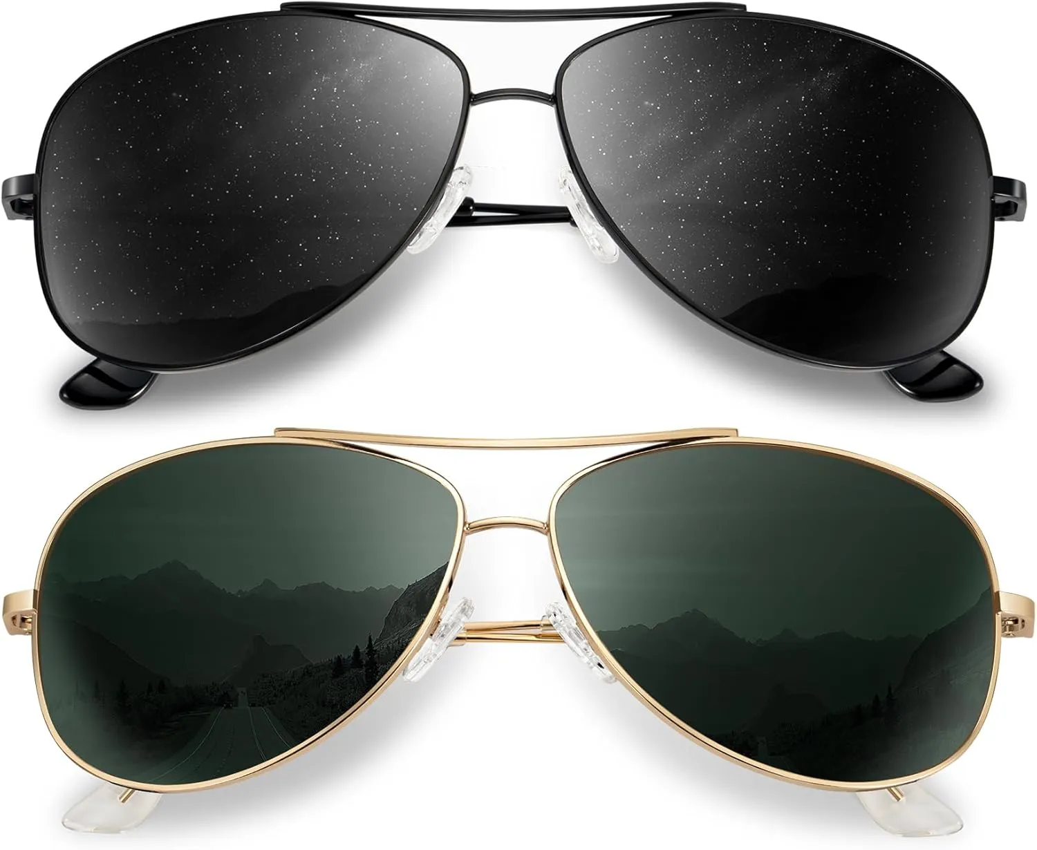 KALIYADI Polarized Aviator-Sunglasses-for-Men Women Mens-Sunglasses: Lightweight Polit Sun Glasses Upgraded UV400 for Driving