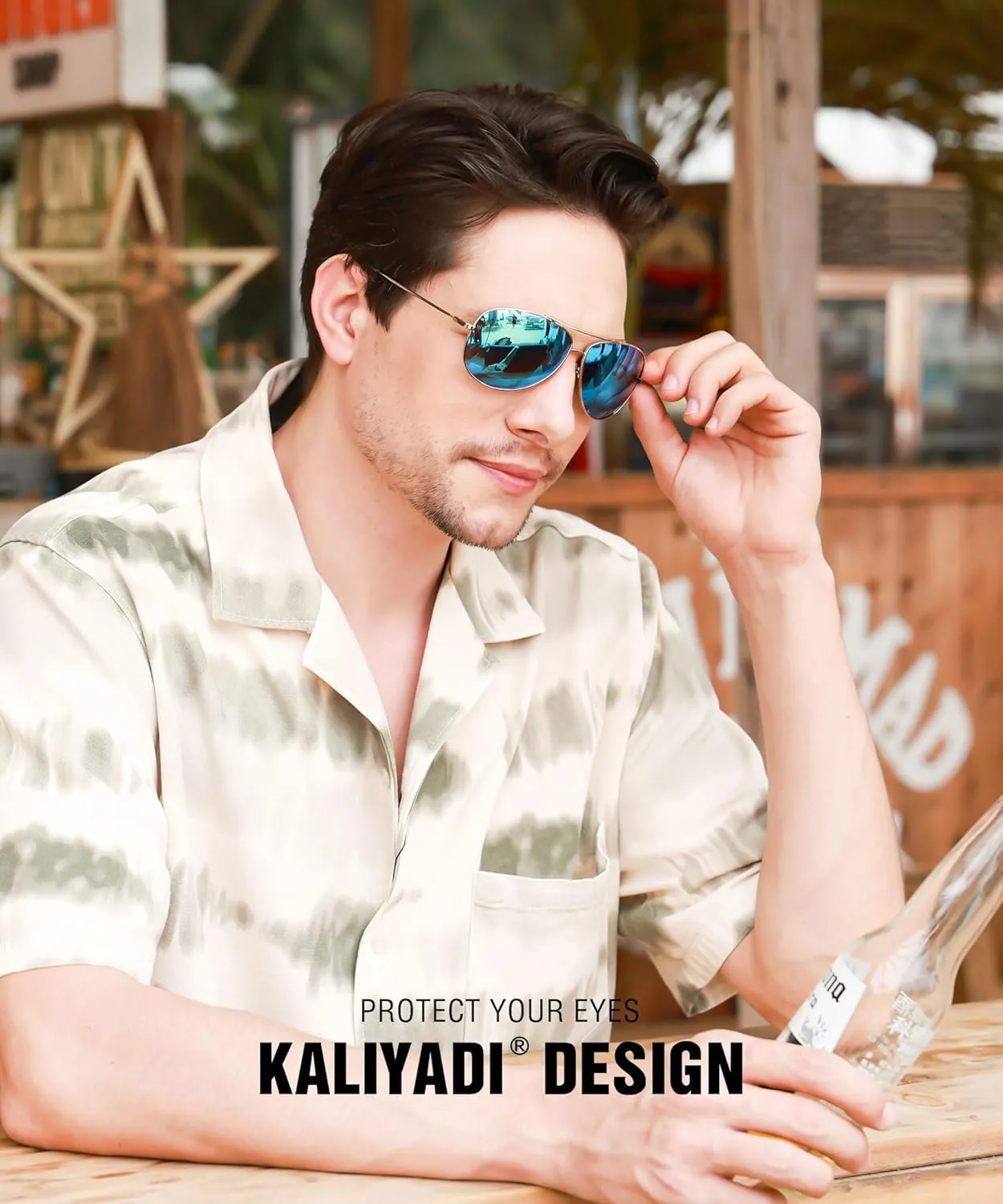KALIYADI Polarized Aviator-Sunglasses-for-Men Women Mens-Sunglasses: Lightweight Polit Sun Glasses Upgraded UV400 for Driving