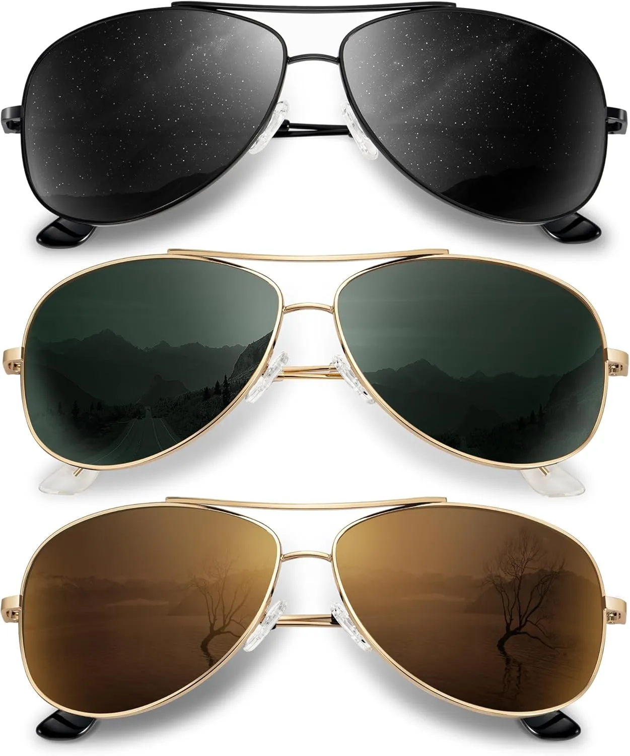 KALIYADI Polarized Aviator-Sunglasses-for-Men Women Mens-Sunglasses: Lightweight Polit Sun Glasses Upgraded UV400 for Driving