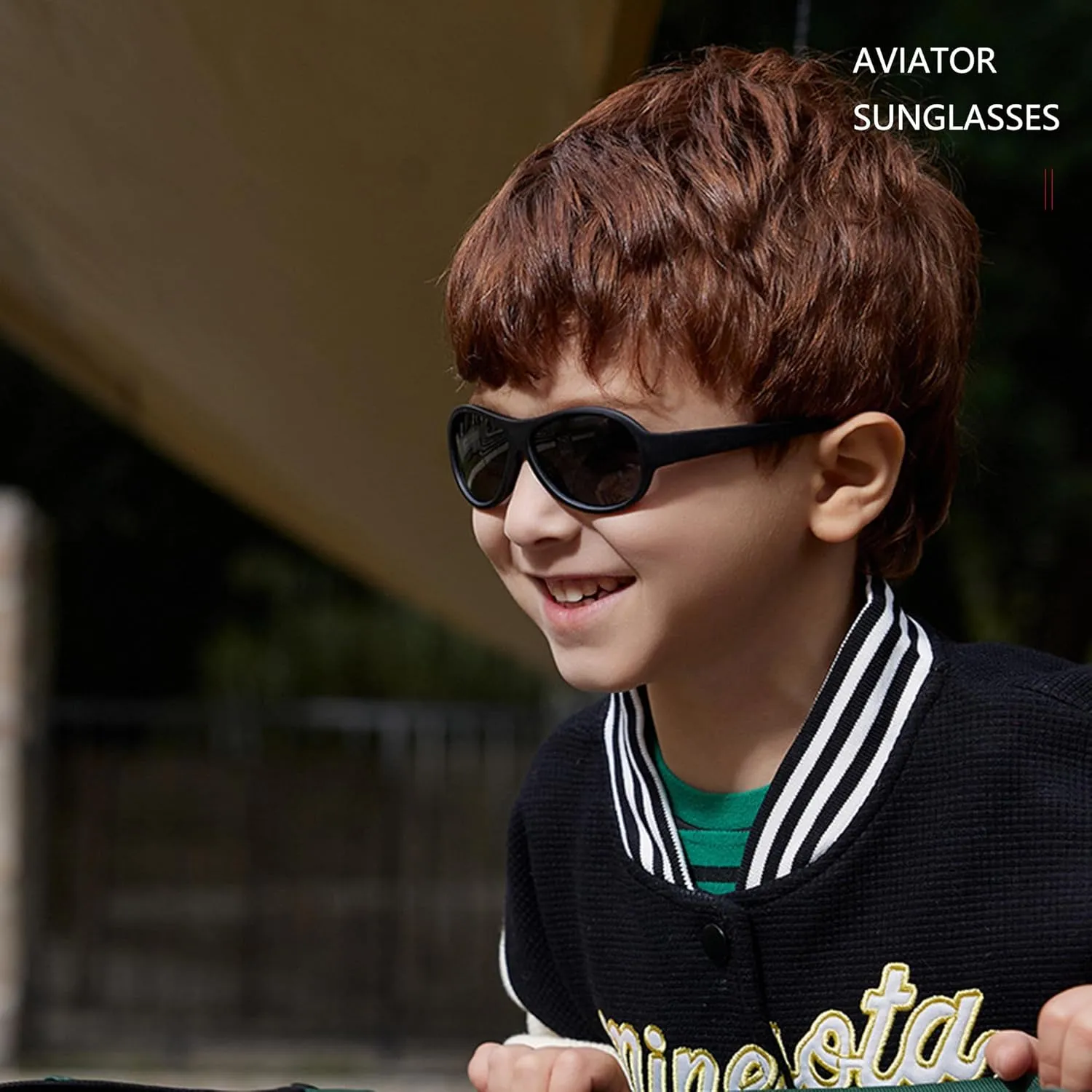 Kids Polarized Aviator Sunglasses Flexible Rubber Glasses Shades with Strap for Baby Boys Girls Age 0-36 Months