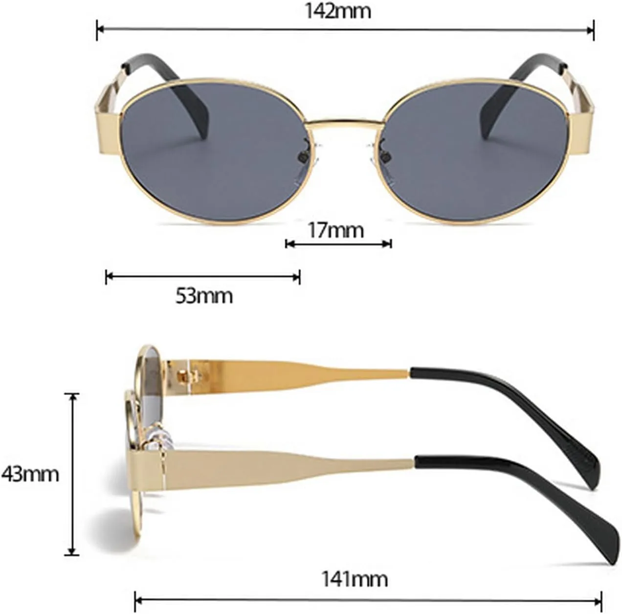 laureles Fashion Small Round Women Sunglasses Vintage Leopard Metal Shades UV400 Men Cat Eye Sun Glasses L15