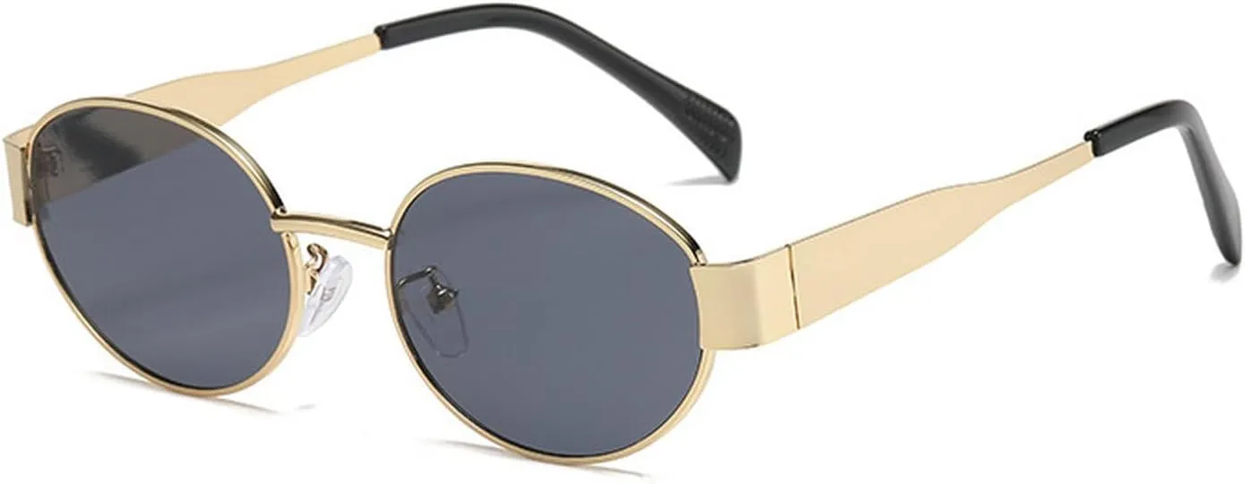 laureles Fashion Small Round Women Sunglasses Vintage Leopard Metal Shades UV400 Men Cat Eye Sun Glasses L15