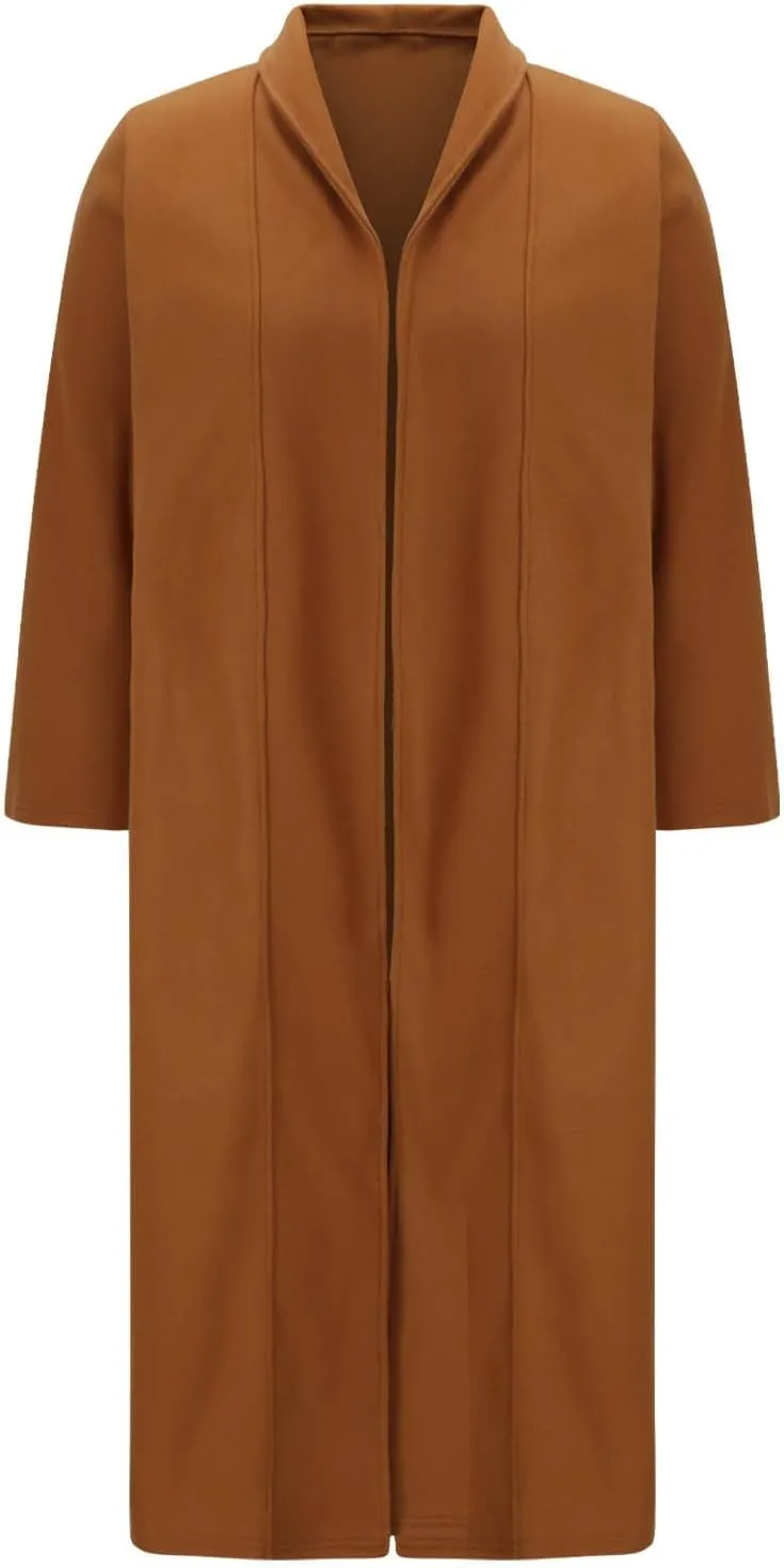Long Pea Coat for Women Open Front Cardigan Coat Coatigan Jacket 2024 Fall Winter Wool Blend Trench Coat with Pockets