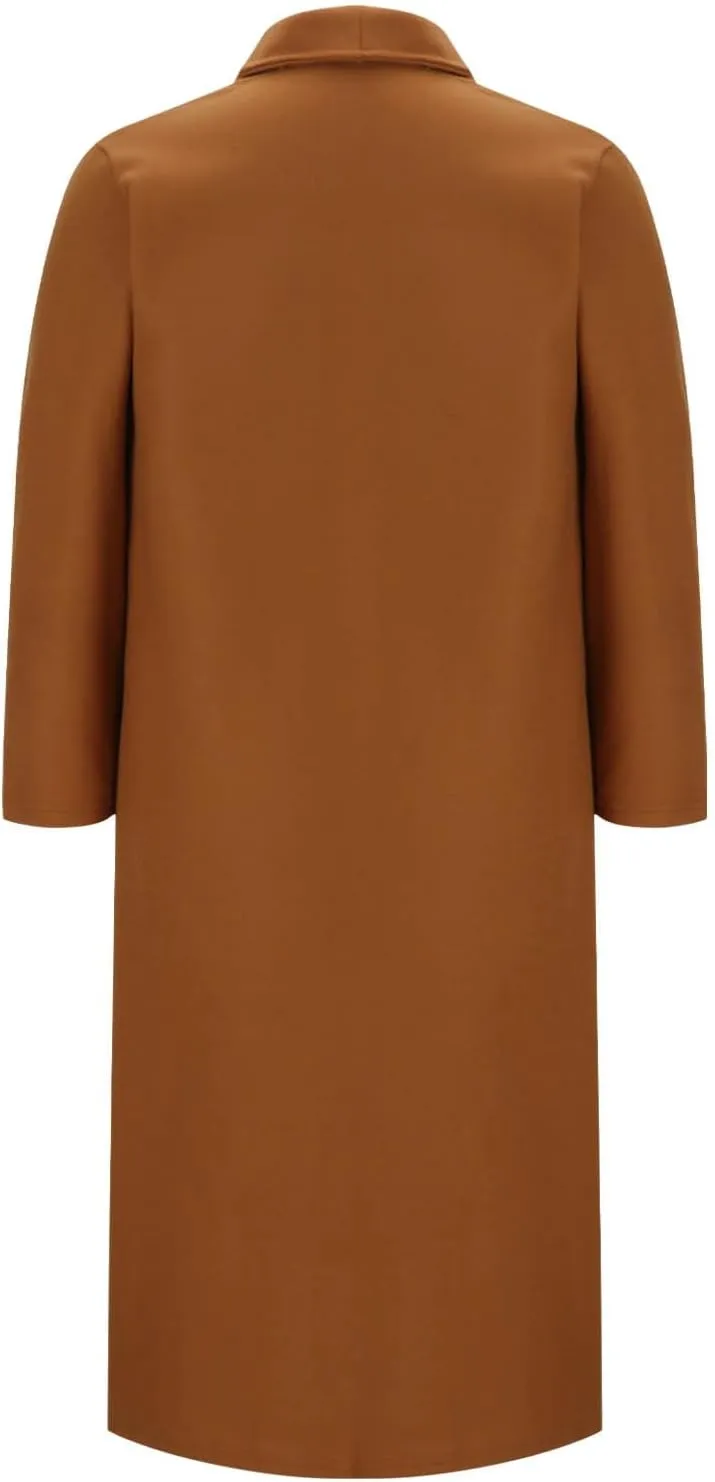 Long Pea Coat for Women Open Front Cardigan Coat Coatigan Jacket 2024 Fall Winter Wool Blend Trench Coat with Pockets