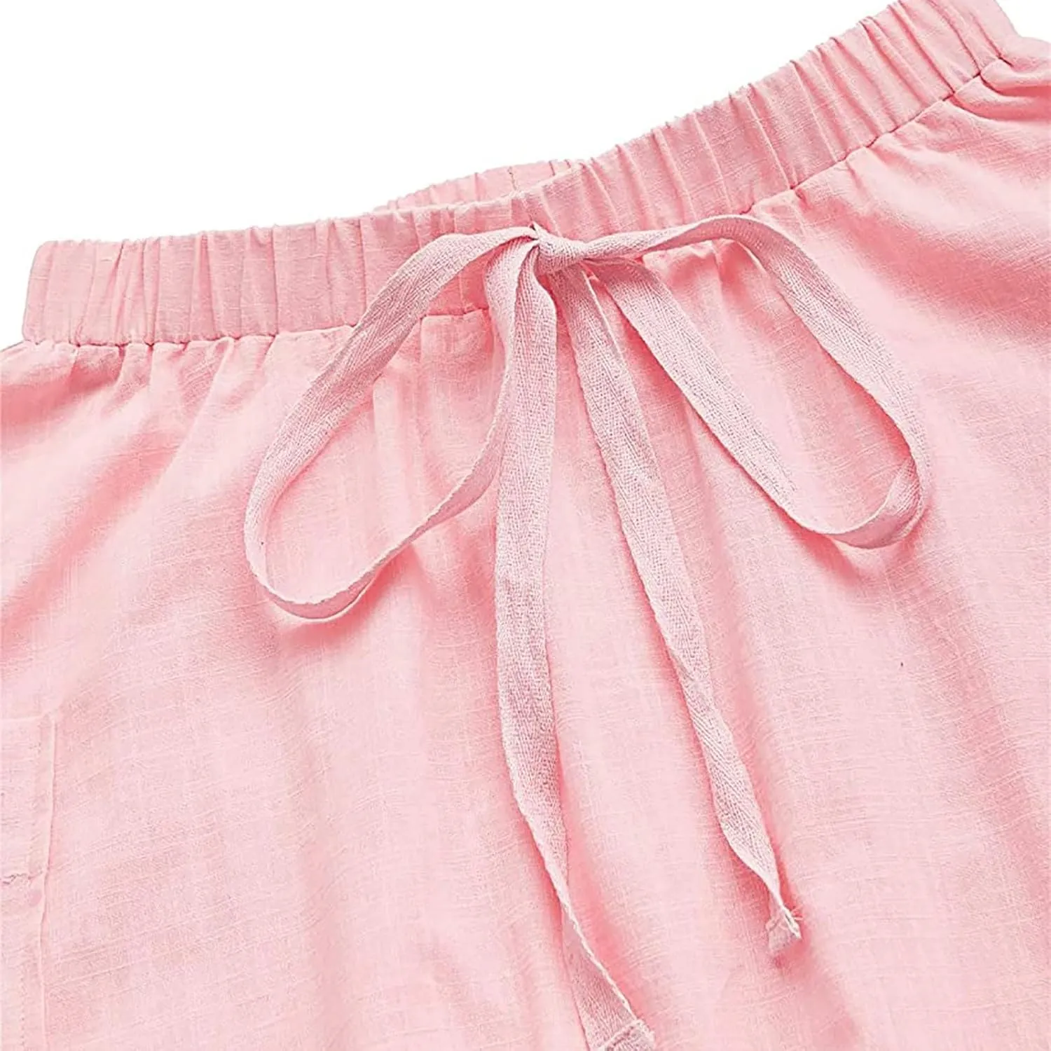Long Skirts for Women Below Knee Length Casual Elastic Tie Waist Flowy A Line High Low Midi Skirt Dress with Pockets