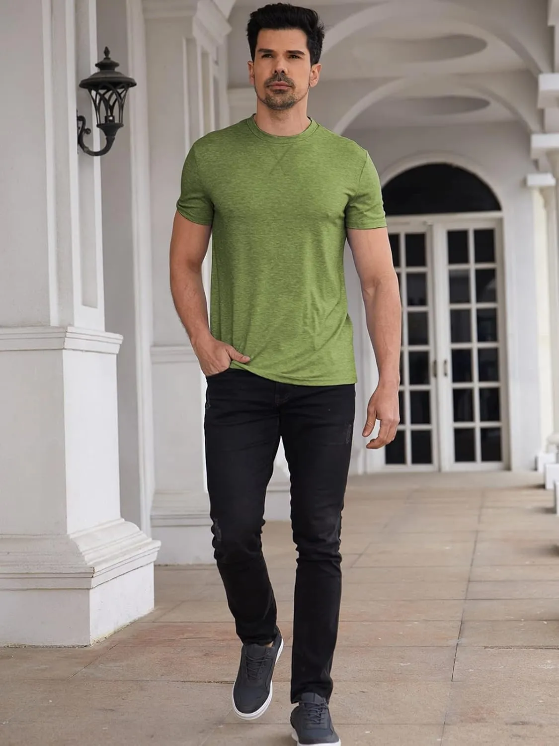 Men Soft T-Shirt Casual Short Sleeve Lightweight Basic Tee Shirts Big & Tall