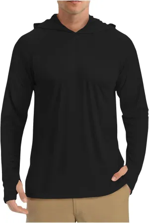 Men UPF 50  Sun Protection Hoodie Shirt Summer Long Sleeve UV SPF Quick Dry Hood T-Shirt Rash Guard Fishing Outdoor