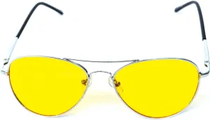 Men Women Spring Temple Aviator Yellow HD Night Driving Glasses Sunglasses