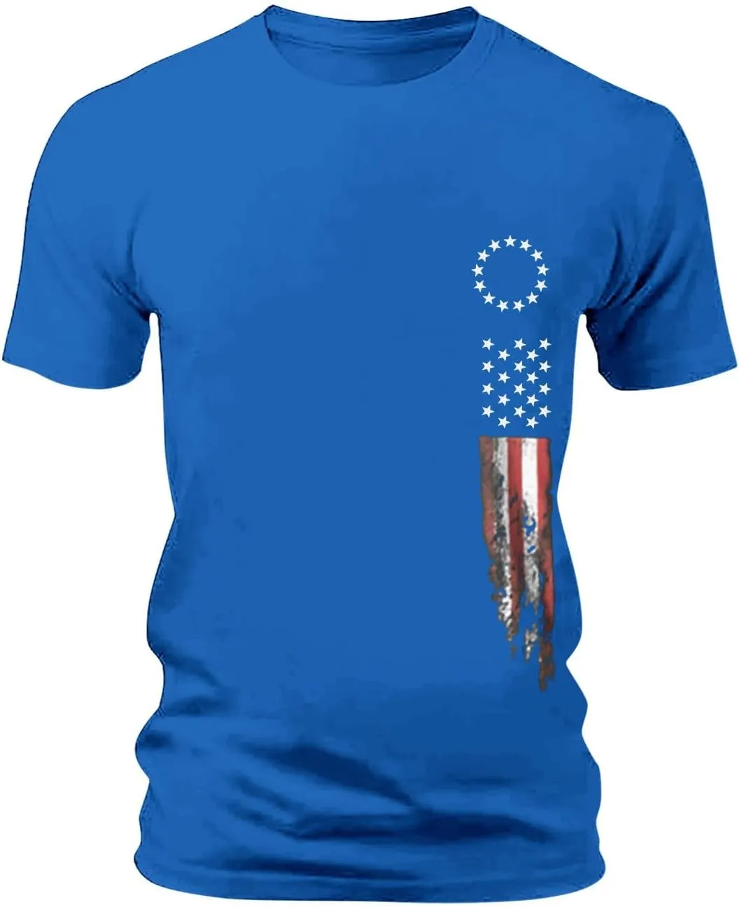 Men's American Flag Print T-Shirt Short Sleeve Muscle Workout Tee Shirt Patriotic Independence Day 4th of July Tops