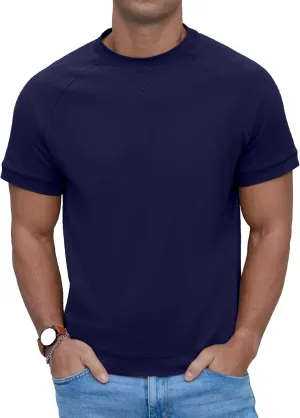 Men's Basic Crew Neck Tees Tops Summer Causal Cotton T Shirts for Men