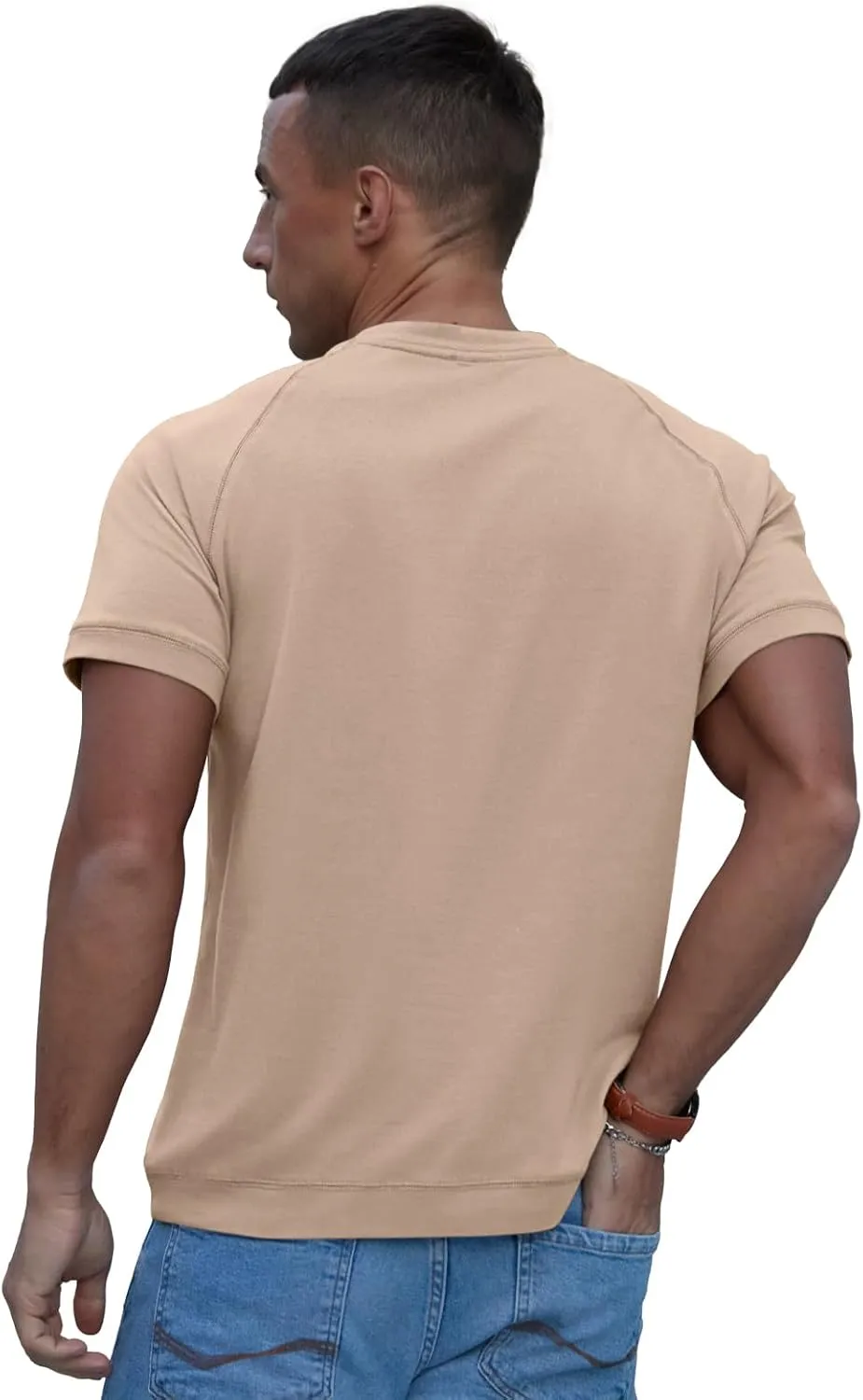Men's Basic Crew Neck Tees Tops Summer Causal Cotton T Shirts for Men