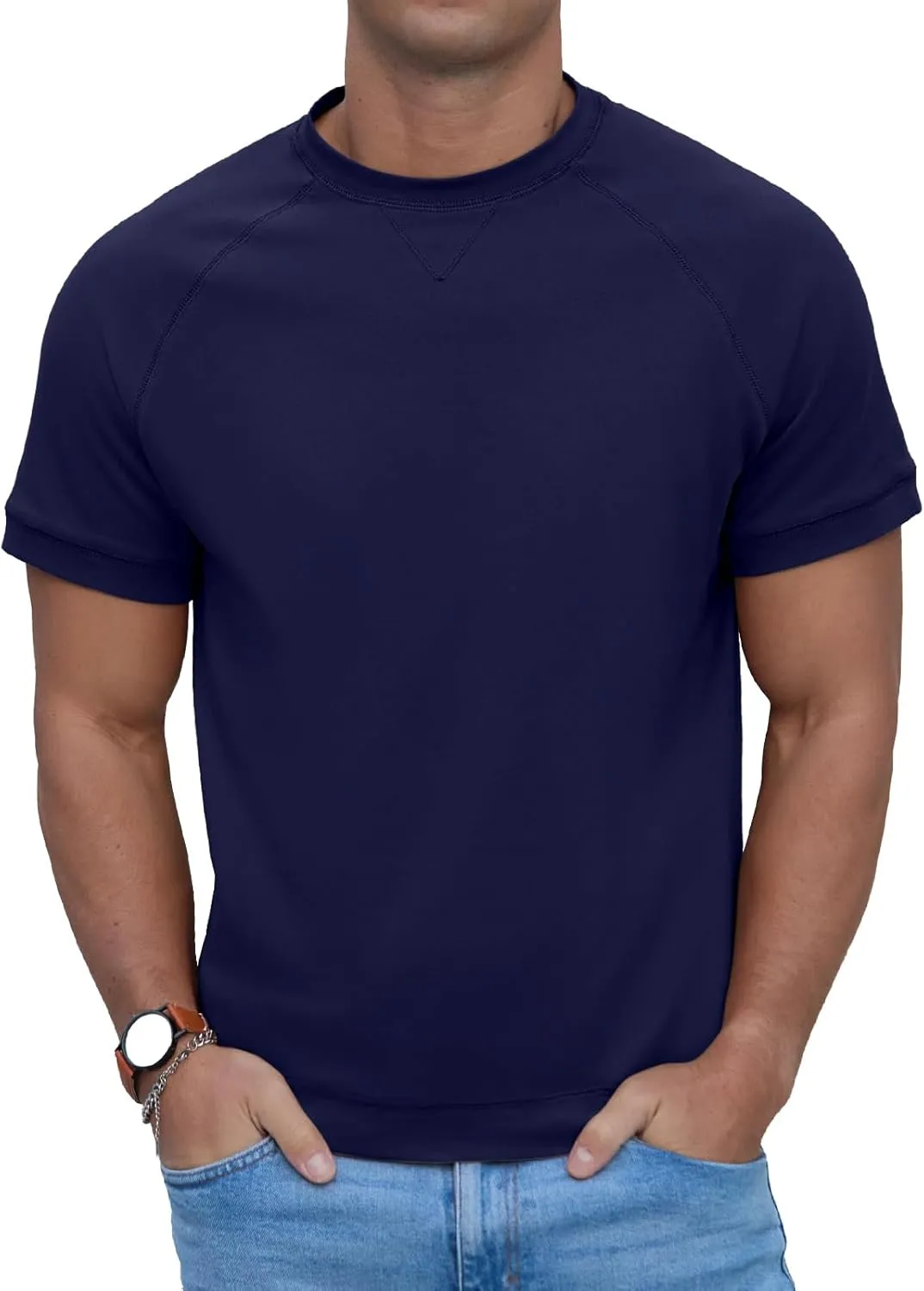 Men's Basic Crew Neck Tees Tops Summer Causal Cotton T Shirts for Men