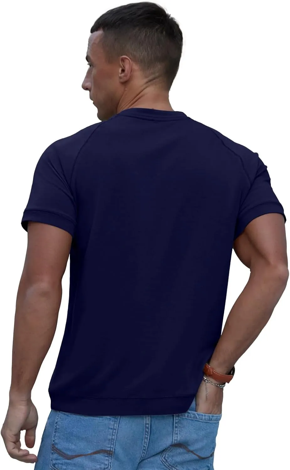 Men's Basic Crew Neck Tees Tops Summer Causal Cotton T Shirts for Men