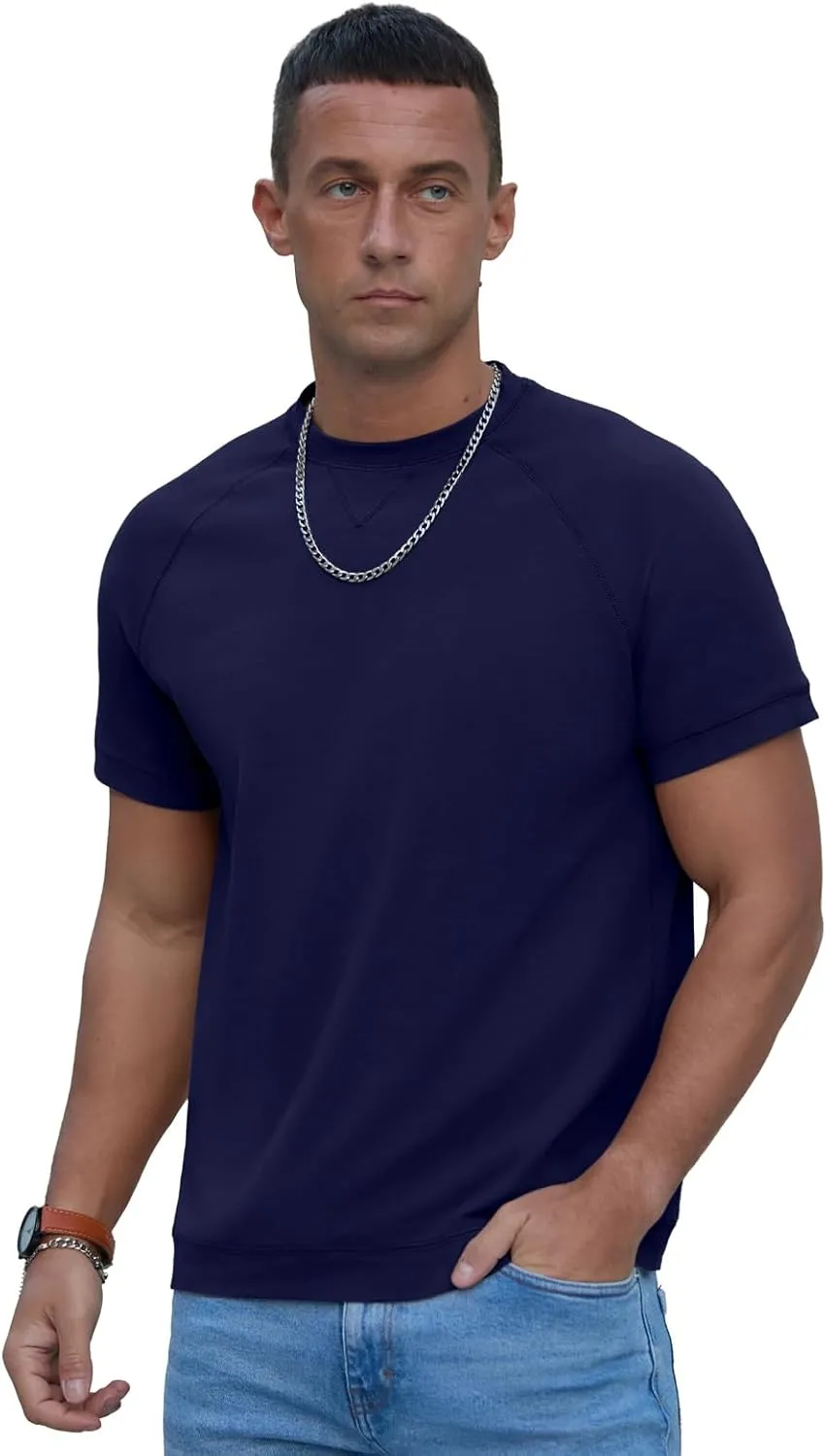 Men's Basic Crew Neck Tees Tops Summer Causal Cotton T Shirts for Men