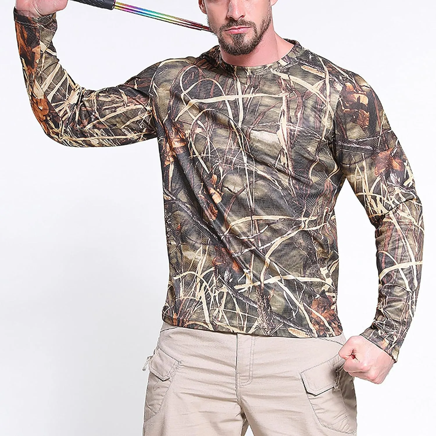Men's Camouflage Hunting Shirts Long/Short Sleeve Performance Fishing Shirt Lightweight Quick Dry UPF 50  Sun Shirts