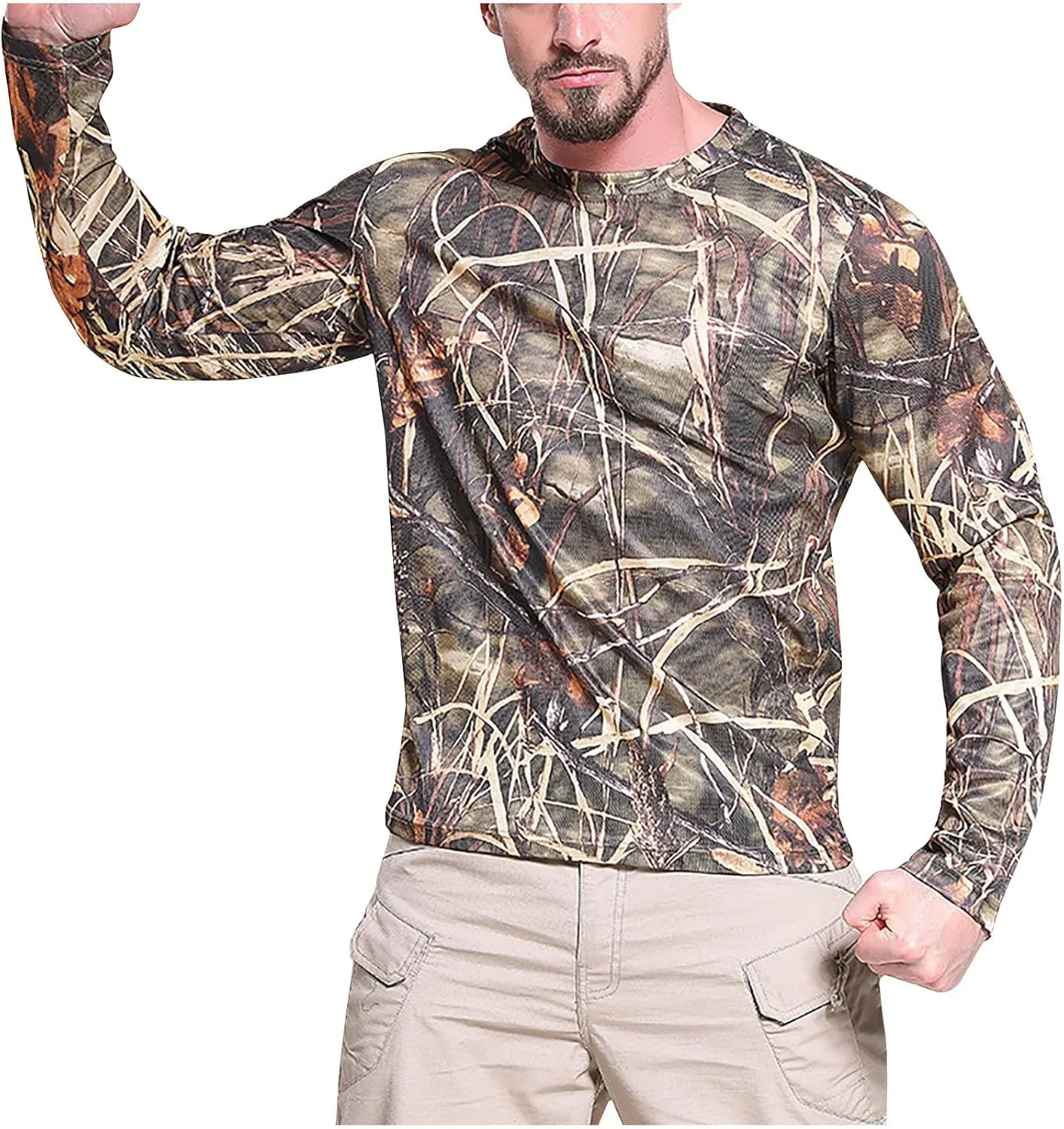 Men's Camouflage Hunting Shirts Long/Short Sleeve Performance Fishing Shirt Lightweight Quick Dry UPF 50  Sun Shirts
