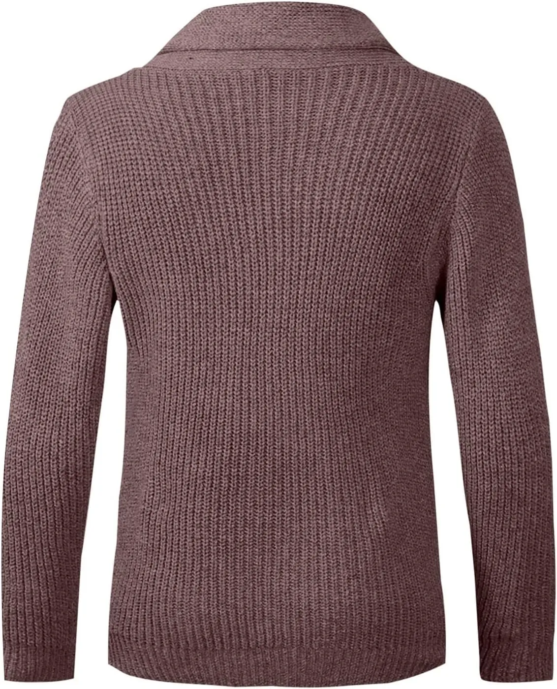 Mens Cardigan Sweater,Slim Fit Long Sleeve Shawl Collar Button Down Cable Knit Sweater Outwear with Pocket