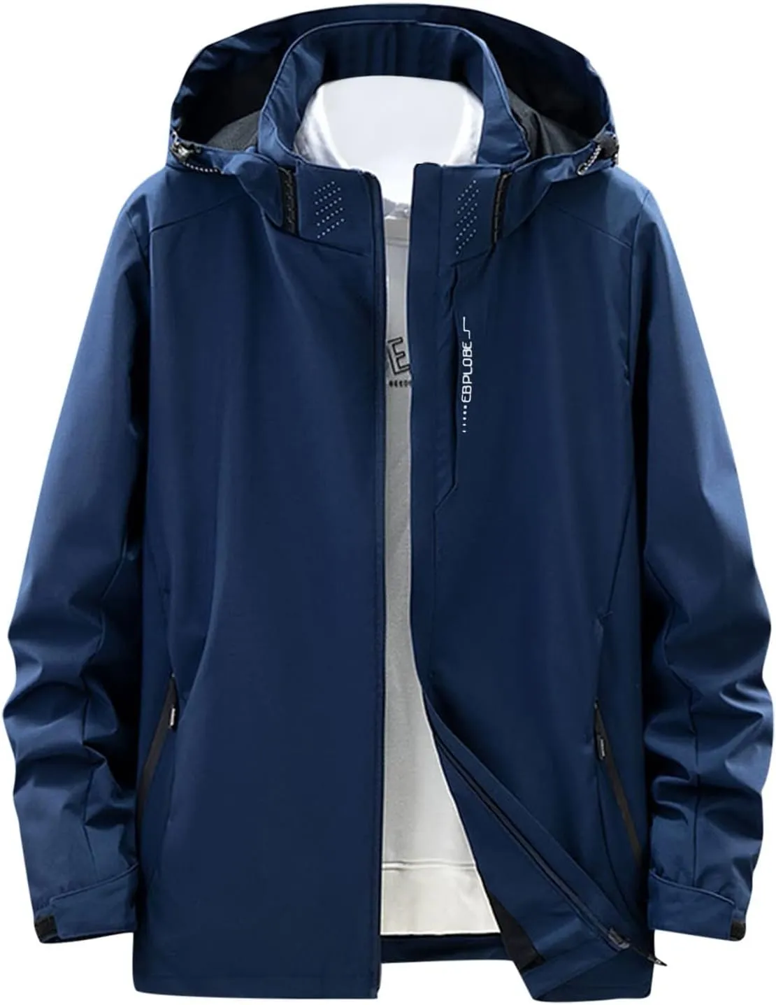 Men's Casual Rain Jackets Lightweight Waterproof Windproof Hooded Jackets Hiking Cycling Travel Climbing Tops Coat