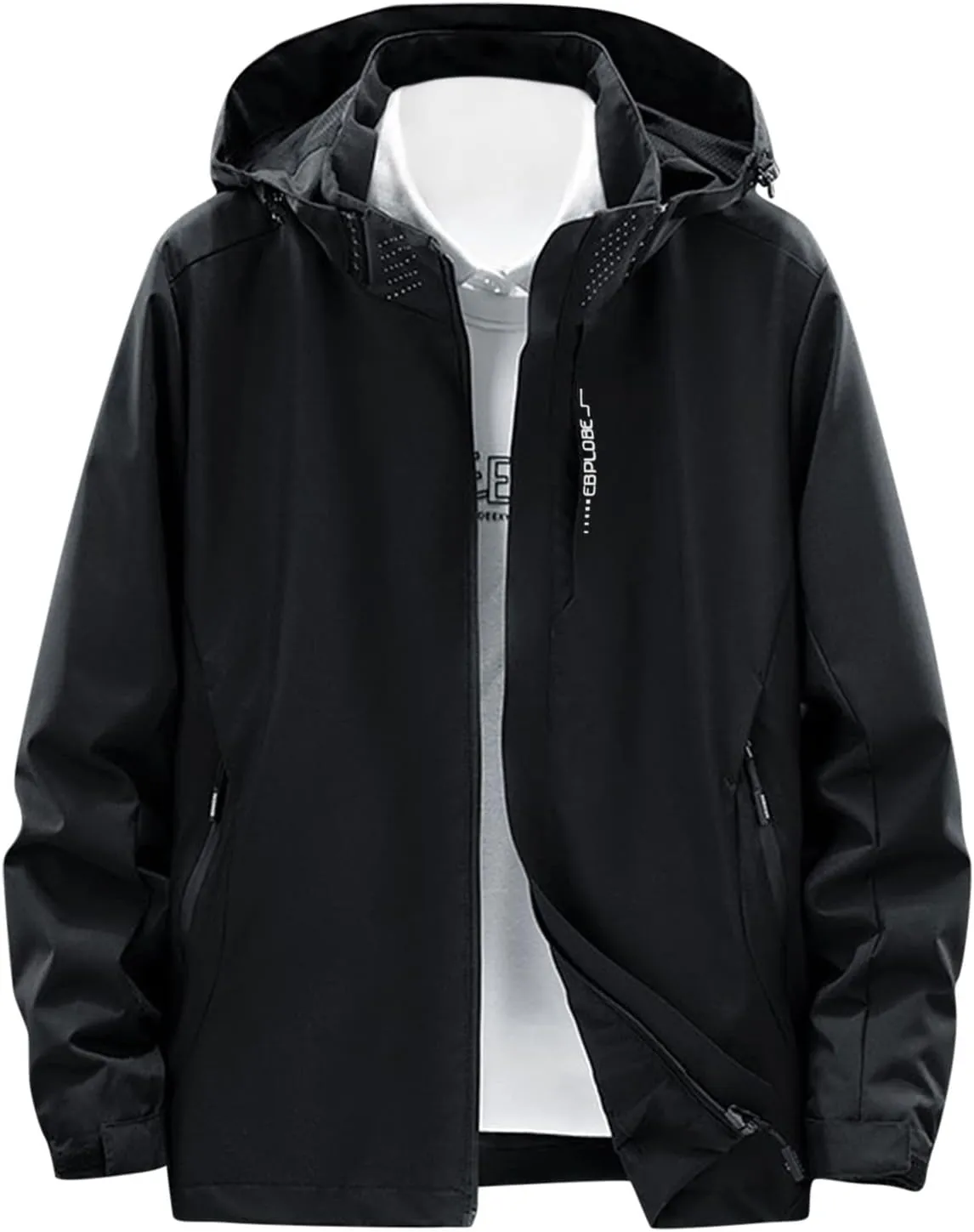 Men's Casual Rain Jackets Lightweight Waterproof Windproof Hooded Jackets Hiking Cycling Travel Climbing Tops Coat