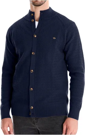 Men's Casual Stand Collar Cardigan Button Down Knitted Sweater 2024 Trendy Fall Winter Sweaters Basic Knitwear