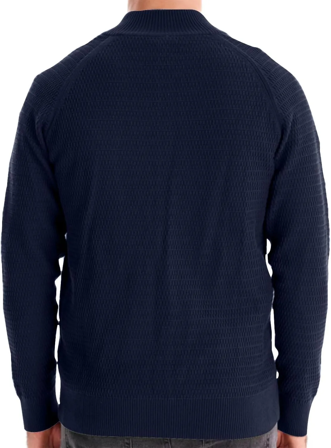 Men's Casual Stand Collar Cardigan Button Down Knitted Sweater 2024 Trendy Fall Winter Sweaters Basic Knitwear