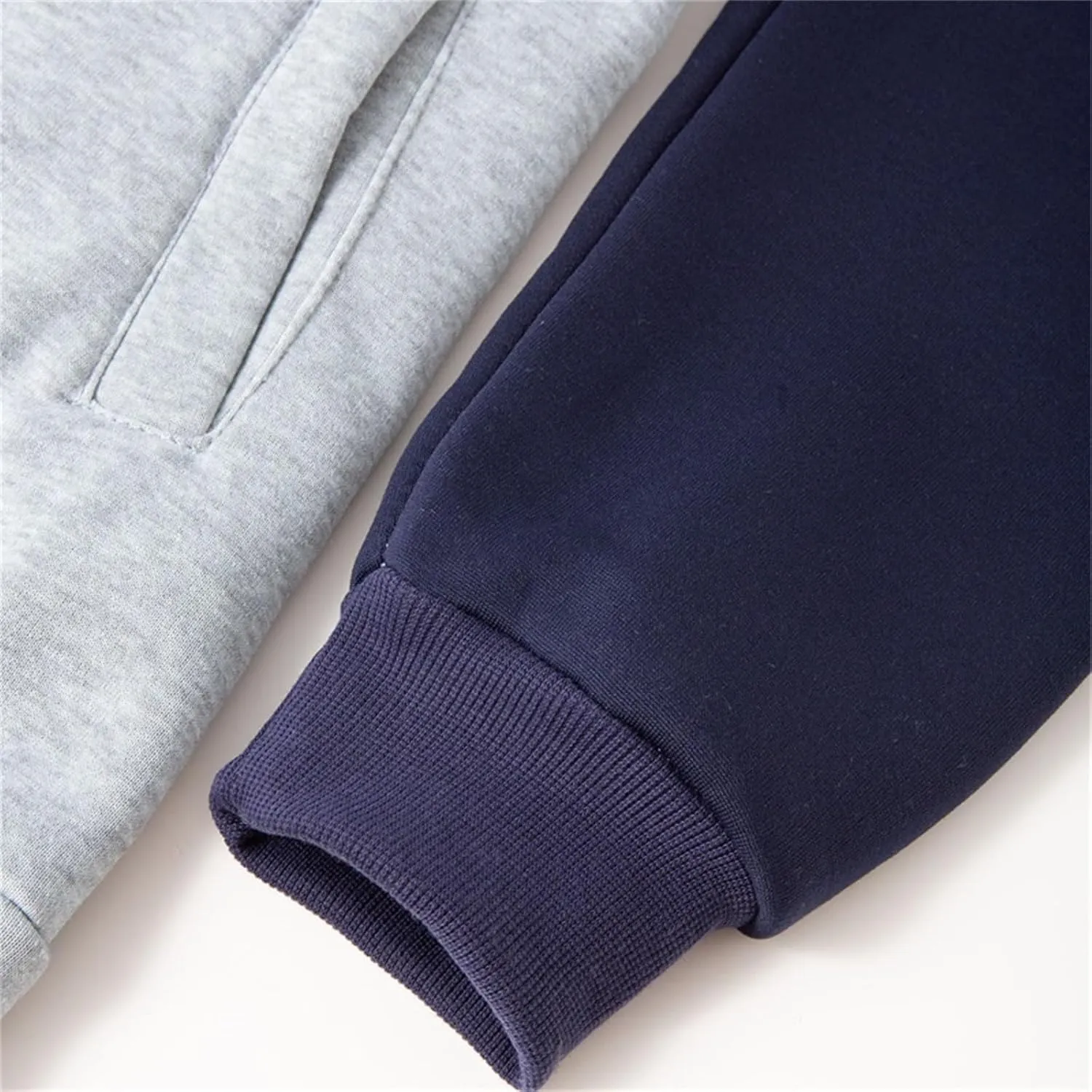 Men's Color Block Hoodie Full Zip Fleece Lined Jackets Casual Hooded Sweatshirts Raglan Long Sleeve Baseball Jackets
