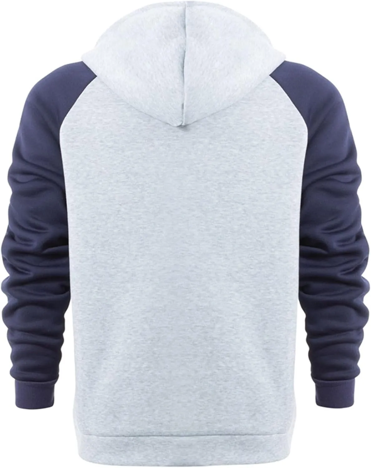 Men's Color Block Hoodie Full Zip Fleece Lined Jackets Casual Hooded Sweatshirts Raglan Long Sleeve Baseball Jackets