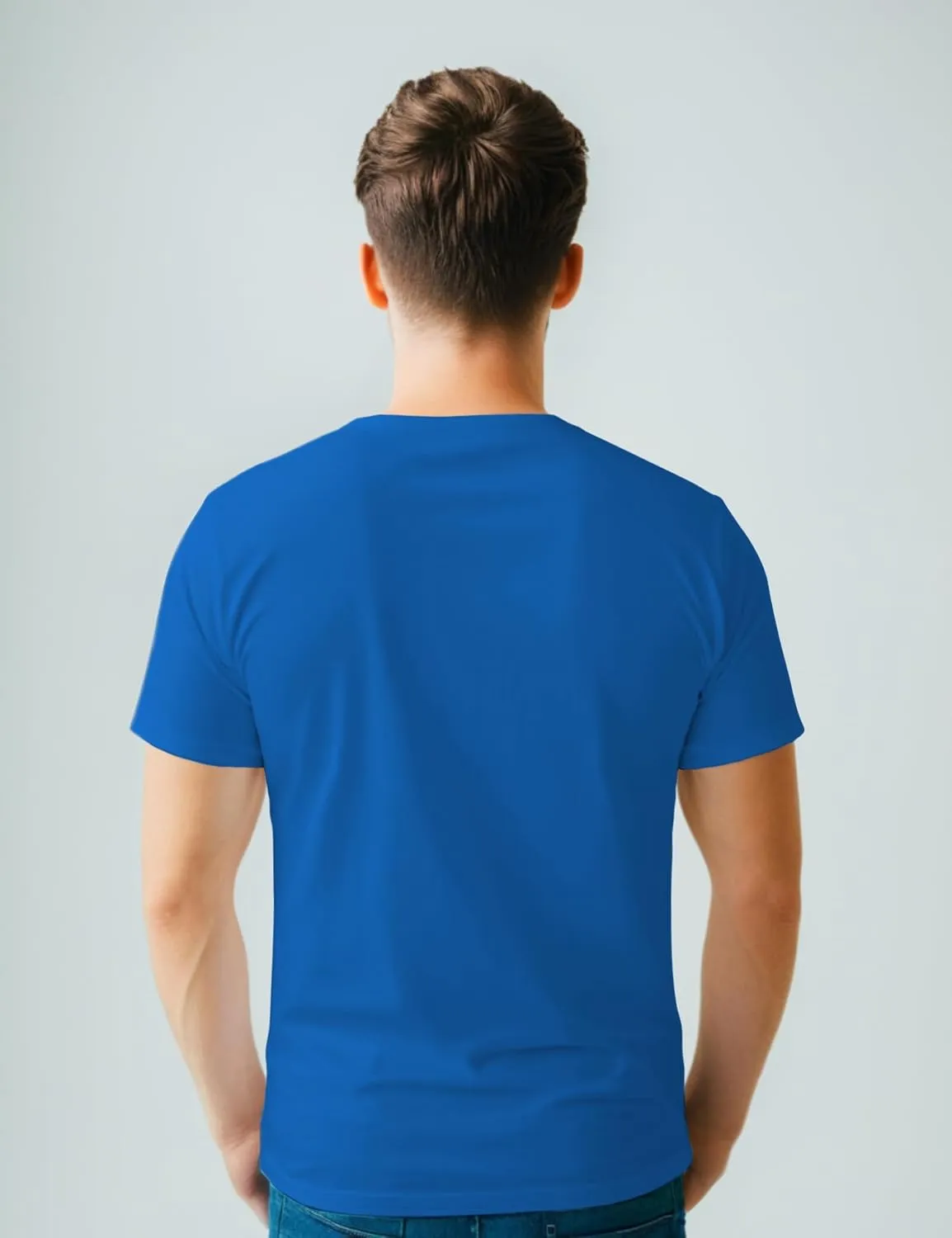 Mens Crewneck Tshirt Plain, Relaxed Fitted Basic T Shirts