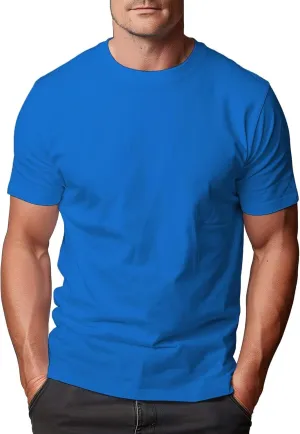 Mens Crewneck Tshirt Plain, Relaxed Fitted Basic T Shirts