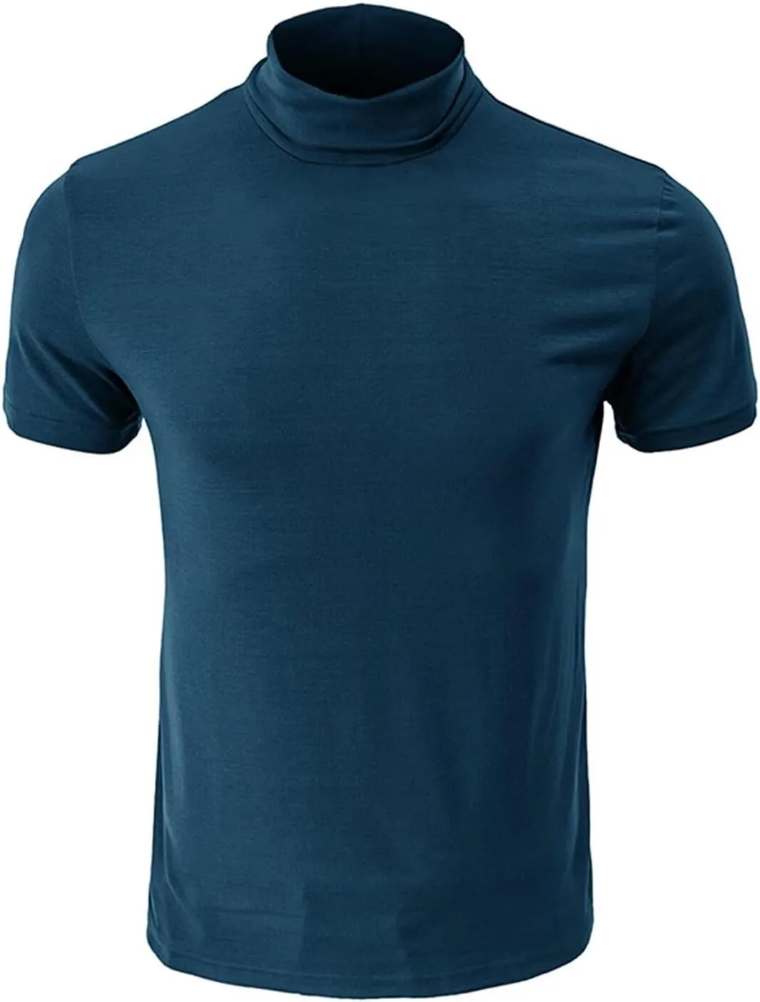 Men's Fashion Shirts Short Sleeve Mock Turtleneck T-Shirts Casual Undershirt Tops