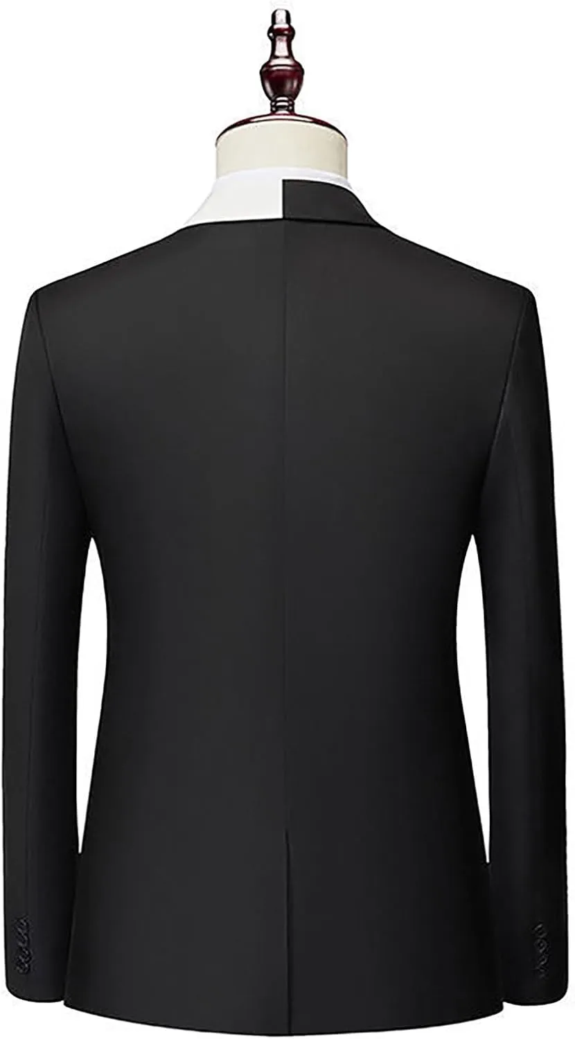 Mens Fashion Suit Jackets Formal Business Blazer Jackets Notch Collar Slim Fit Color Block Wedding Prom Jackets