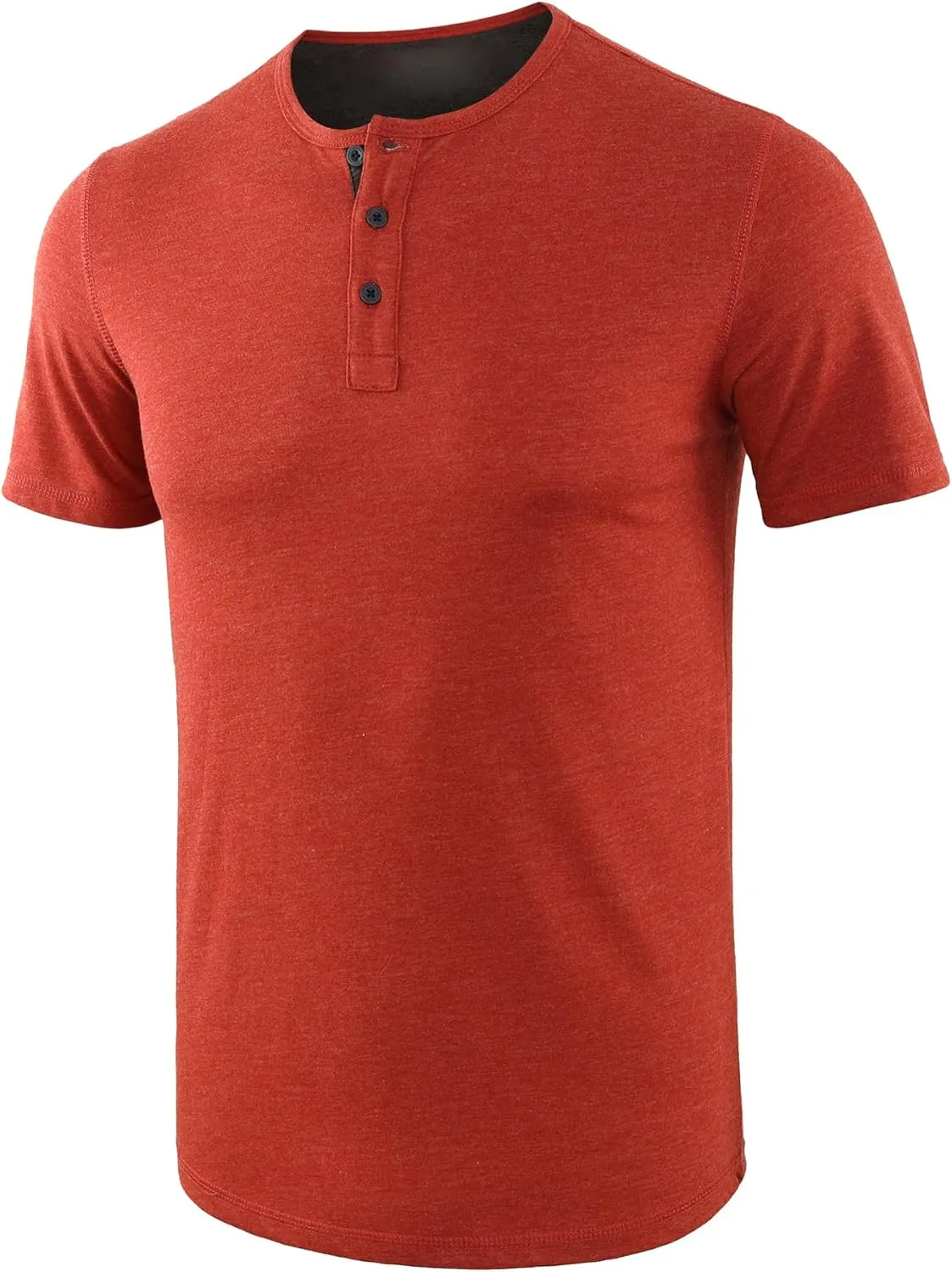 Mens Henley Shirts Short Sleeve Cotton Basic T-Shirts Classic Fashion Casual Shirt