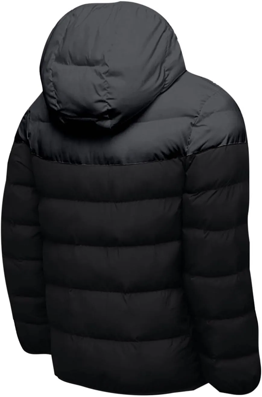 Men's Hooded Puffer Jackets Winter Warm Down Coats Trendy Color Block Outdoor Puffy Jacket Outerwear with Pockets