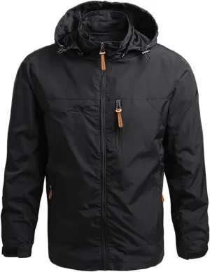 Men's Jacket Rain Windbreaker Cycling Running With Hood Lightweight Jackets, M-5XL