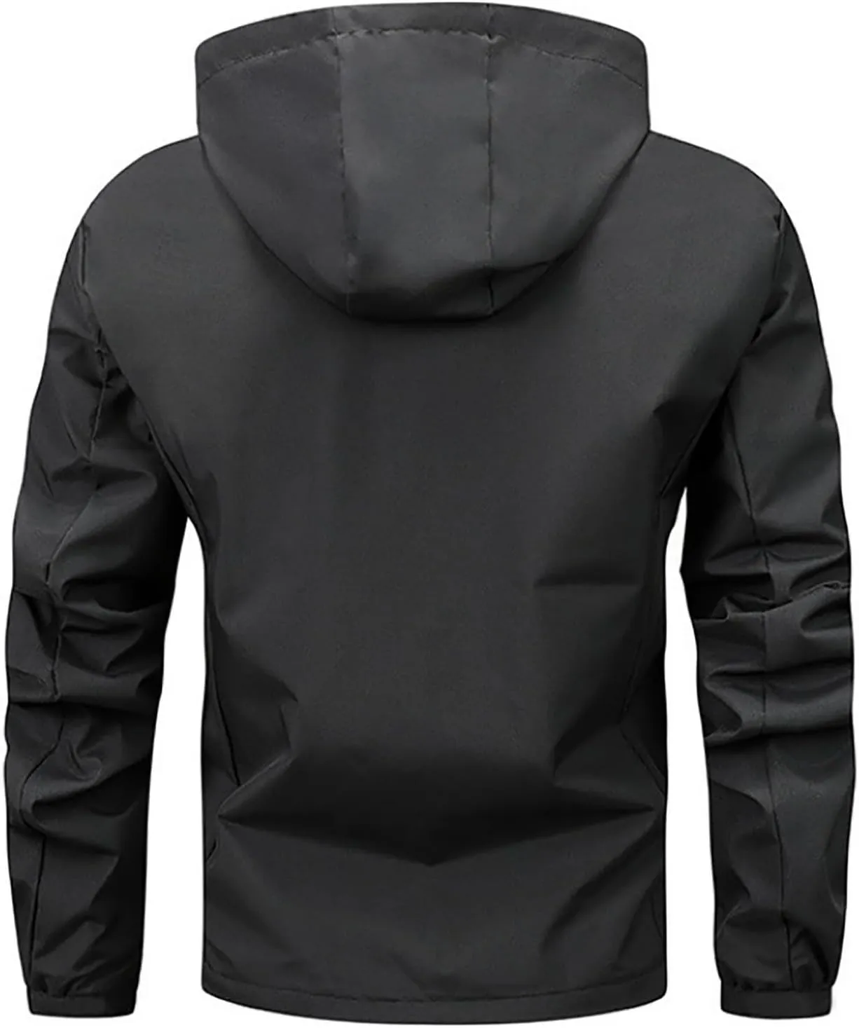 Mens Jackets Hooded Casual Stylish Lightweight Windbreaker Softshell Full Zip-Up Jackets Outdoor Hiking Training Coat