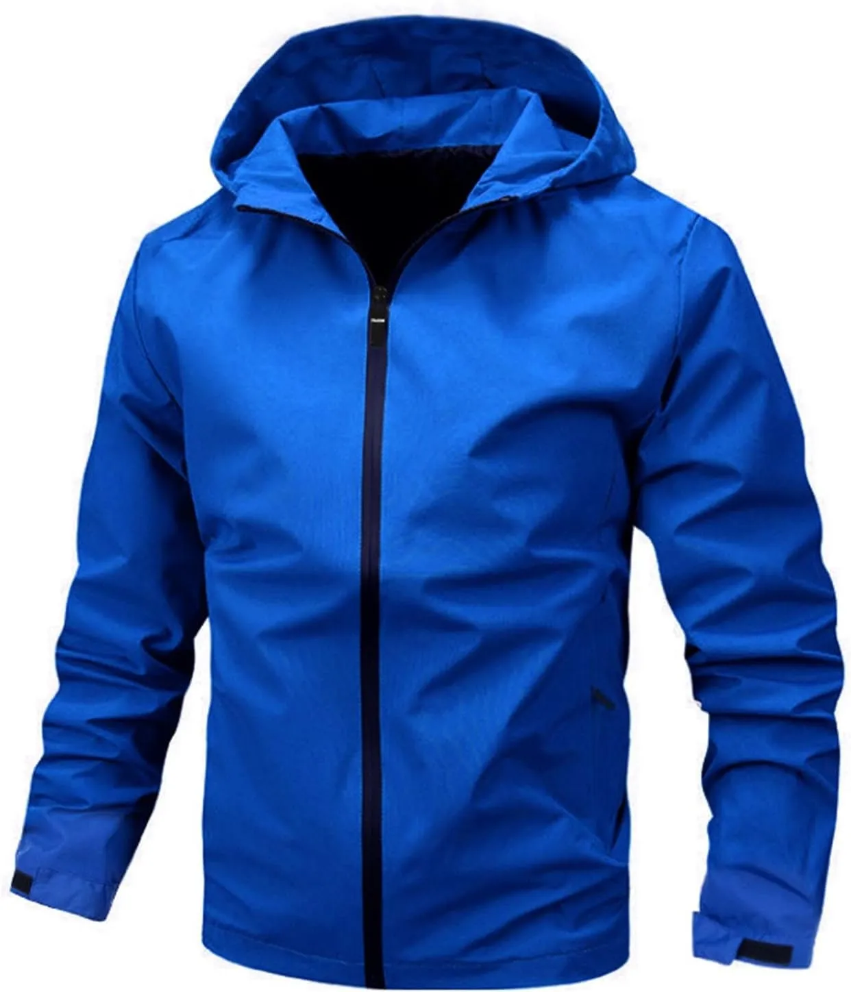Mens Jackets Hooded Casual Stylish Lightweight Windbreaker Softshell Full Zip-Up Jackets Outdoor Hiking Training Coat