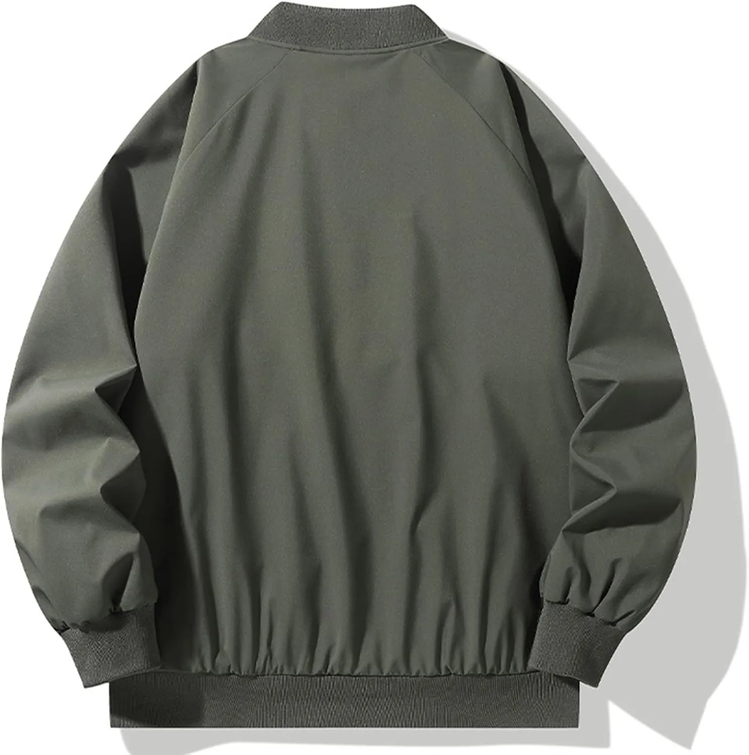 Men's Lightweight Jacket Unisex Bomber Zip Up Coat Casual Spring Fall Windbreaker Lightweight Sportswear with Pocket