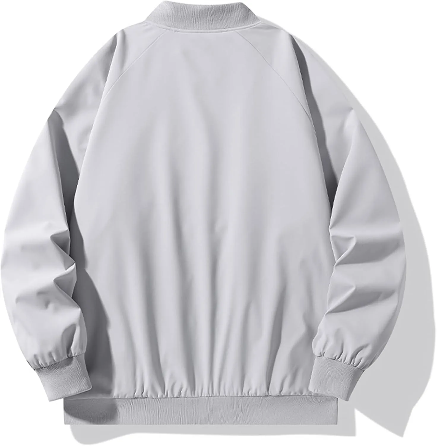 Men's Lightweight Jacket Unisex Bomber Zip Up Coat Casual Spring Fall Windbreaker Lightweight Sportswear with Pocket